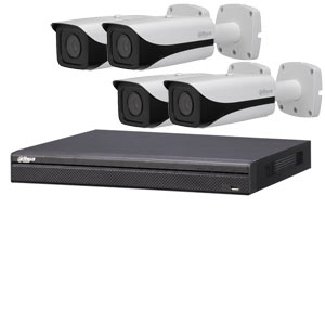 Dahua 4k Ultra HD 8Ch IP CCTV System with 4 Motorised Zoom Bullet Cameras