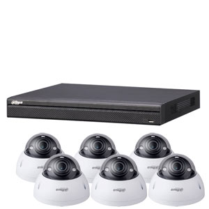 Dahua 4k Ultra HD 8Ch IP CCTV System with 6 Motorised Zoom Dome Cameras