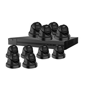 CORE+ 10 Camera 12MP Dual Light PoE Kit with HiLook by Hikvision Pro Series 16ch NVR (2 Way Audio) in Black