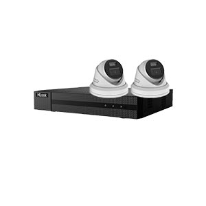 CORE+ 2 Camera 12MP Dual Light PoE Kit with HiLook by Hikvision Pro Series 4ch NVR (2 Way Audio)