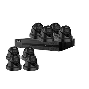 CORE+ 8 Camera 12MP Dual Light PoE Kit with HiLook by Hikvision Pro Series 8ch NVR (2 Way Audio) in Black