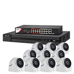 CMAX CMHLIP1032-8MP 10 Camera 8MP Fixed Lens IP CCTV Kit with HiLook 16ch NVR and PoE Switch