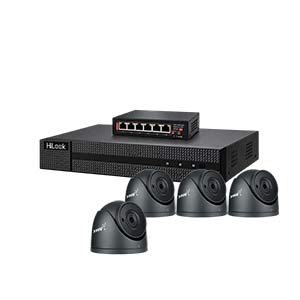 CMAX CMHLIP412-8MP 4 Camera 8MP Fixed Lens IP CCTV Kit with HiLook 4ch NVR and PoE Switch in Grey