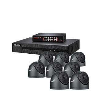 CMAX CMHLIP822-8MP 8 Camera 8MP Fixed Lens IP CCTV Kit with HiLook 8ch NVR and PoE Switch in Grey