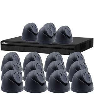 Dahua 4MP 120dB WDR 16Ch System with 16 x HD CVI 60M IR Motorised Zoom Cameras (Grey)