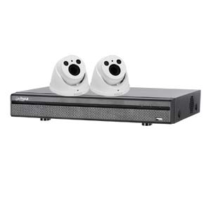 Dahua 4MP 120dB WDR 4Ch Kit with 2 x HD CVI 60M IR Motorised Zoom Cameras (White)