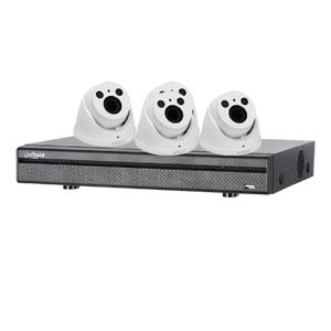 Dahua 4MP 120dB WDR 4 Channel System with 4 x HD CVI 60M IR Motorised Zoom Cameras (White)
