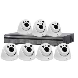 Dahua 4MP 120dB WDR 8 Channel System with 8 x HD CVI 60M IR Motorised Zoom Cameras (White)