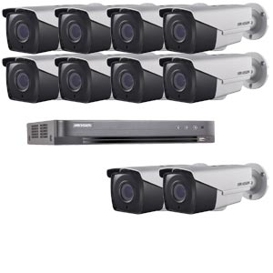 1080P Ultra Low Light Hikvision 16Ch System with 10 x HD TVI 40M IR Motorised Zoom Bullet Cameras