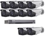 1080P Ultra Low Light Hikvision 16Ch System with 10 x HD TVI 40M IR Motorised Zoom Bullet Cameras