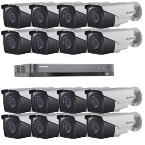 1080P Ultra Low Light Hikvision 16Ch System with 16 x HD TVI 40M IR Motorised Zoom Bullet Cameras