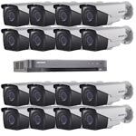 1080P Ultra Low Light Hikvision 16Ch System with 16 x HD TVI 40M IR Motorised Zoom Bullet Cameras