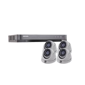 1080P Ultra Low Light Hikvision 4Ch Kit with 4 x Wide Angle HD TVI 20M IR Dome Cameras