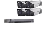 1080P Ultra Low Light Hikvision 4Ch System with 4 x HD TVI 40M IR Motorised Zoom Bullet Cameras