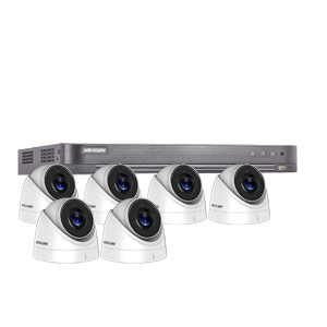 8MP Ultra Low Light Hikvision 8Ch Kit with 6x Wide Angle HD TVI 60M IR Turret Cameras