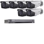 1080P Ultra Low Light Hikvision 8Ch System with 6 x HD TVI 40M IR Motorised Zoom Bullet Cameras