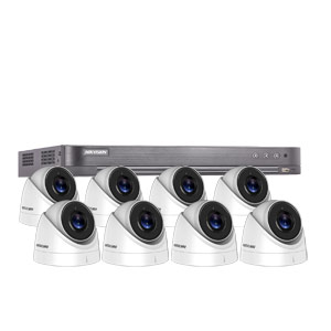 8MP Ultra Low Light Hikvision 8Ch Kit with 8x Wide Angle HD TVI 60M IR Turret Cameras