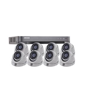 1080P Ultra Low Light Hikvision 8Ch Kit with 8 x Wide Angle HD TVI 20M IR Dome Cameras