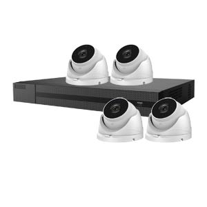 1080P HiWatch by Hikvision 4Ch Kit with 4x Motorised Zoom Turret Cameras