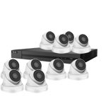 5.0MP HiLook by Hikvision 16 Channel IP CCTV System with 10 Metal InfraRed (IR) Turret Cameras with Built in Mic