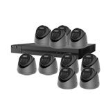 HiLook by Hikvision 16Ch IP CCTV Kit with 10x 8MP 4K Smart Hybrid (IR & ColorVu) IP Turret Camera with 2 Way Audio & PoE in Grey