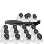 5.0MP HiLook by Hikvision 16 Channel IP CCTV System with 16 Metal InfraRed (IR) Turret Cameras with Built in Mic
