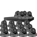 HiLook by Hikvision 16Ch IP CCTV Kit with 16x 8MP 4K UHD IP Metal Turret Camera with 30m InfraRed (IR), Built in Mic & PoE in Grey