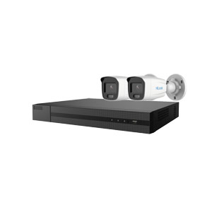 2MP 24/7 Full Color Lite HiLook by Hikvision 4ch IP CCTV Kit with 2x 1080P ColorVu Lite Bullet Network Cameras (White Light)