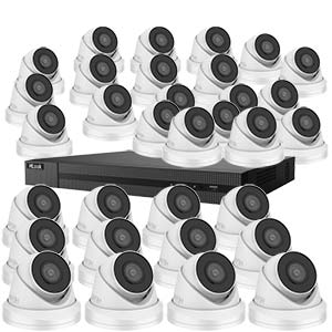 5.0MP HiLook by Hikvision 32 Channel IP CCTV System with 32 Metal InfraRed (IR) Turret Cameras with Built in Mic