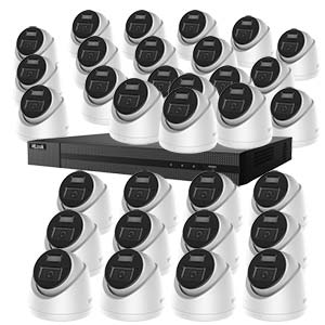 HiLook by Hikvision 8MP 32x Smart Hybrid Turret Camera IP CCTV Kit with Two Way Audio, 32ch NVR
