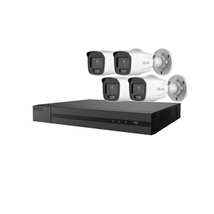 2MP 24/7 Full Color Lite HiLook by Hikvision 4ch IP CCTV Kit with 4x 1080P ColorVu Lite Bullet Network Cameras (White Light)