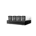 HiLook by Hikvision 4Ch IP CCTV Kit with 4x 8MP 4K Smart Hybrid (IR & ColorVu) IP Bullet Camera with 2 Way Audio & PoE