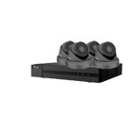 HiLook by Hikvision 4Ch IP CCTV Kit with 4x 8MP 4K UHD IP Metal Turret Camera with 30m InfraRed (IR), Built in Mic & PoE in Grey