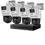 HiLook by Hikvision 8Ch IP CCTV Kit with 4x Smart Hybrid 4MP TandemVu IP Pan & Tilt Camera with 2 Way Audio