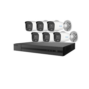 2MP 24/7 Full Color Lite HiLook by Hikvision 8ch IP CCTV Kit with 6x 1080P ColorVu Lite Bullet Network Cameras (White Light)