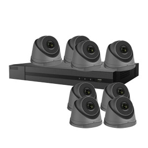 4.0MP HiLook by Hikvision 8 Channel IP CCTV System with 8 Turret Cameras in  Grey