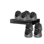 HiLook by Hikvision 8Ch IP CCTV Kit with 8x 8MP 4K Smart Hybrid (IR & ColorVu) IP Turret Camera with 2 Way Audio & PoE in Grey