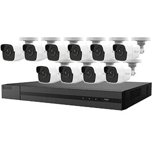 HiLook by Hikvision 16Ch HD-TVI Kit with 10x 8MP EXIR White Bullet Camera with 30m IR Nightvision