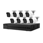 HiLook by Hikvision 8Ch HD-TVI Kit with 8x 8MP EXIR White Bullet Camera with 30m IR Nightvision