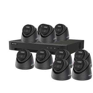 Hikvision 4K 10-Camera Smart Hybrid ColorVu PoC & AoC CCTV Kit in Black (2.8mm Lens)