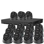 Hikvision 5MP 16-Camera Smart Hybrid ColorVu PoC & AoC CCTV Kit in Black (2.8mm Lens)