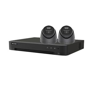 Hikvision 4K 2-Camera Smart Hybrid ColorVu PoC & AoC CCTV Kit in Grey (2.8mm Lens)