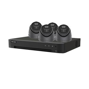 Hikvision 4K 4-Camera Smart Hybrid ColorVu PoC & AoC CCTV Kit in Grey (2.8mm Lens)
