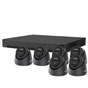 Hikvision 5MP 6-Camera Smart Hybrid ColorVu PoC & AoC CCTV Kit in Black (2.8mm Lens)