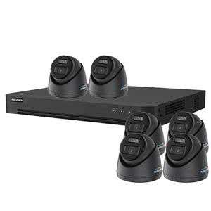 Hikvision 4K 6-Camera Smart Hybrid ColorVu PoC & AoC CCTV Kit in Black (2.8mm Lens)