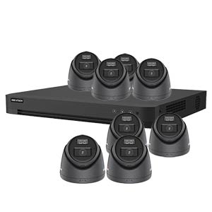 Hikvision 4K 8-Camera Smart Hybrid ColorVu PoC & AoC CCTV Kit in Grey (2.8mm Lens)