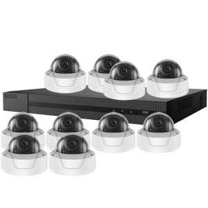 2.0MP / 1080P HiLook by Hikvision 16 Ch IP CCTV System with 10x IK10 Vandal Dome Cameras