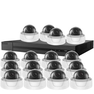 2.0MP / 1080P HiLook by Hikvision 16 Ch IP CCTV System with 16x IK10 Vandal Dome Cameras