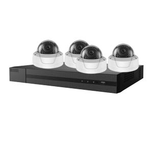 2MP / 1080P HiLook by Hikvision 4 Ch IP CCTV Kit with 4x IK10 Vandal Dome Cameras