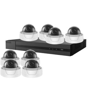 5.0MP HiLook by Hikvision 8 Ch IP CCTV System with 8x IK10 Vandal Dome Cameras